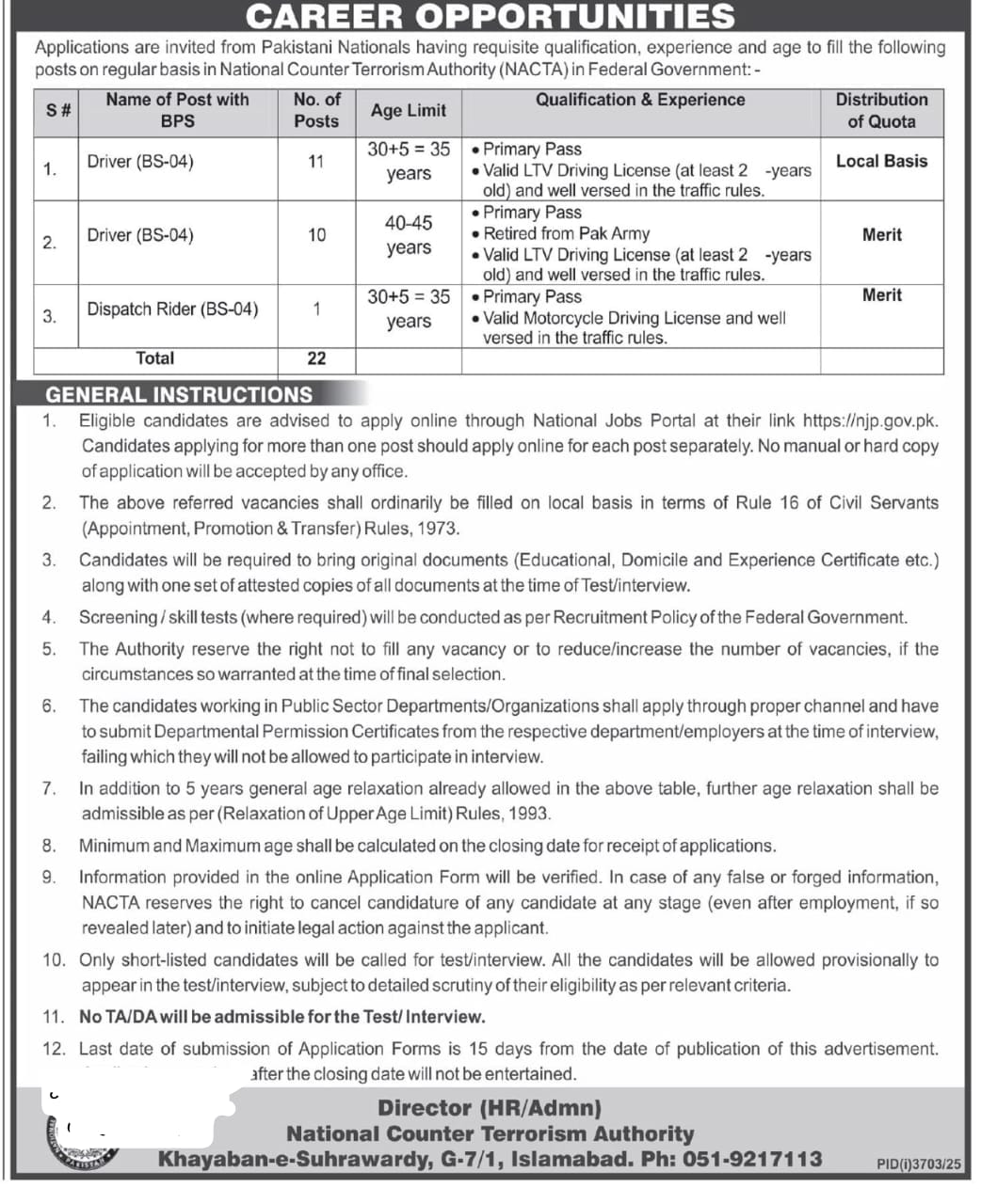 NACTA Announces New Driver and Dispatch Rider Jobs 2025